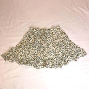 green floral mini skirt